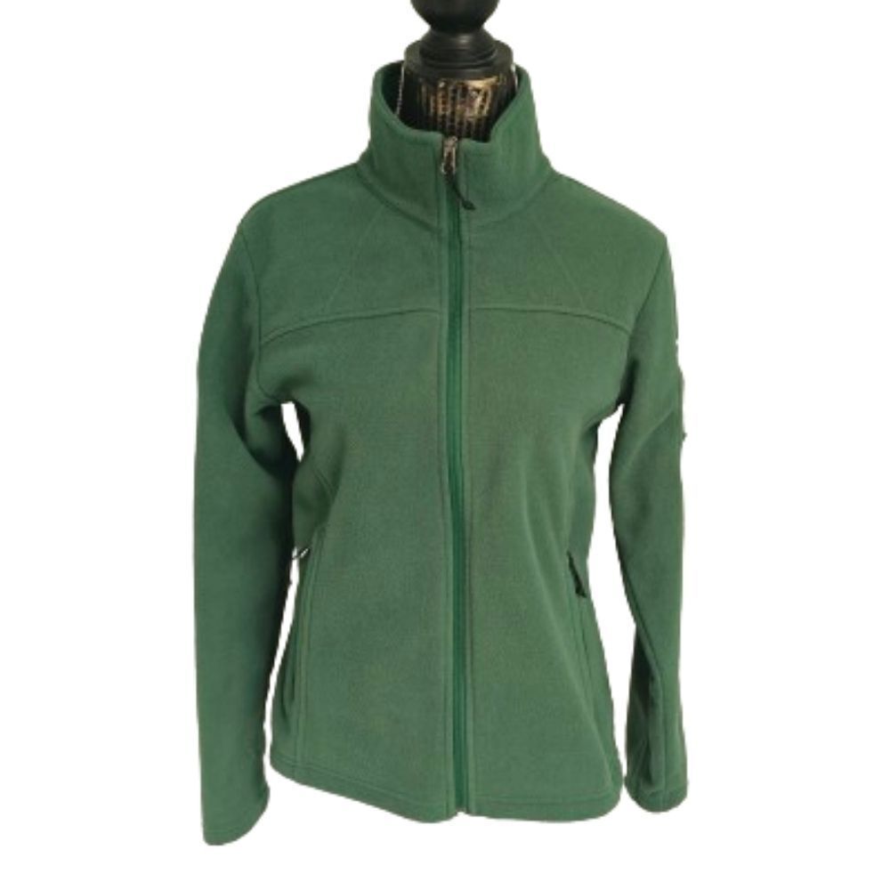Columbia full zip semi fitted green fleece jacket medium